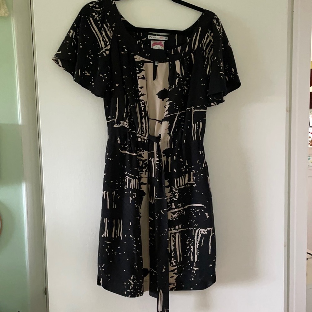 Elegant Black and Cream Dress